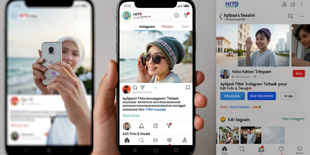 Tampilan antarmuka aplikasi HIT9 untuk Filter Instagram yang intuitif dan menarik.