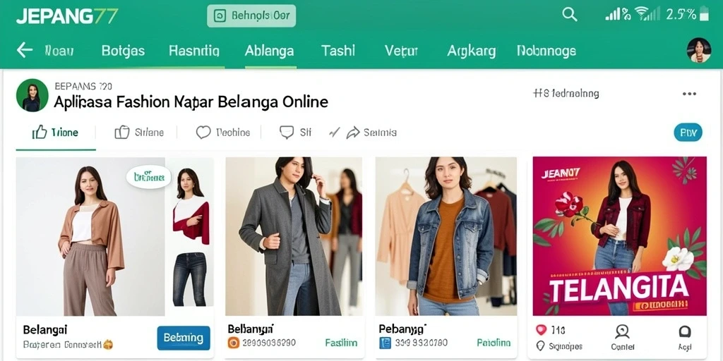 Antarmuka pengguna <strong>JEPANG77</strong> yang elegan dan modern untuk belanja fashion.