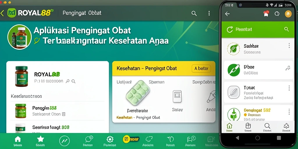 Antarmuka aplikasi ROYAL88 yang intuitif untuk pengingat obat.
