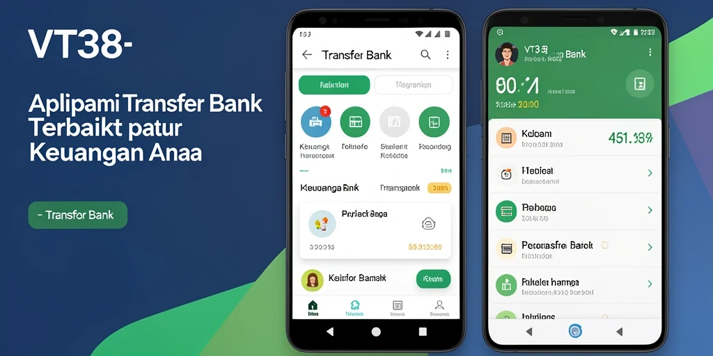 Antarmuka aplikasi Transfer Bank VT38 yang menarik dan fungsional.
