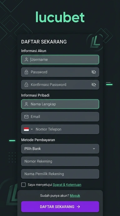 Panduan Registrasi Akun Baru di lucubet